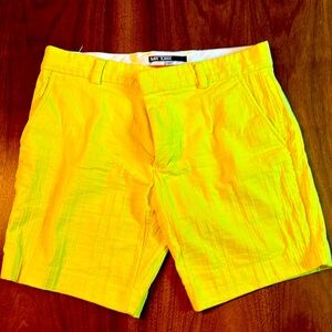Yellow Mr. Turk shorts.